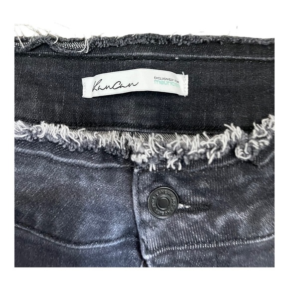 KanCan Skinny High Rise Frayed Waist Black‎ Jean Size 20 - Picture 4 of 9